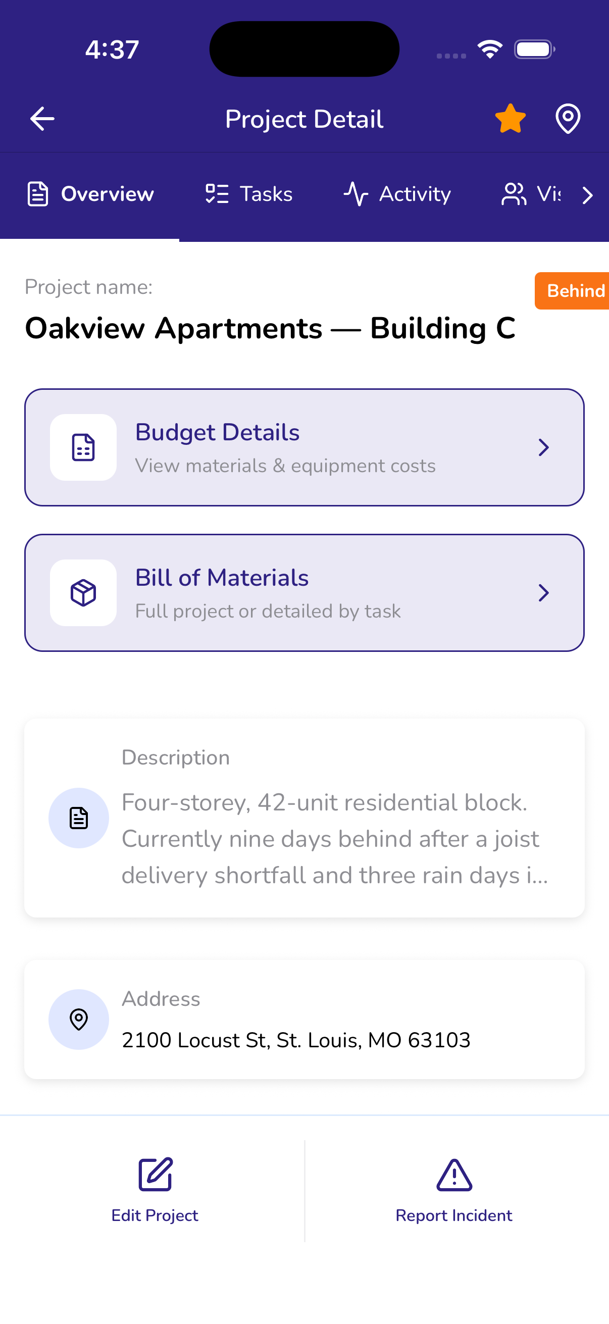 The ZenHammer app showing project documents with search and filters